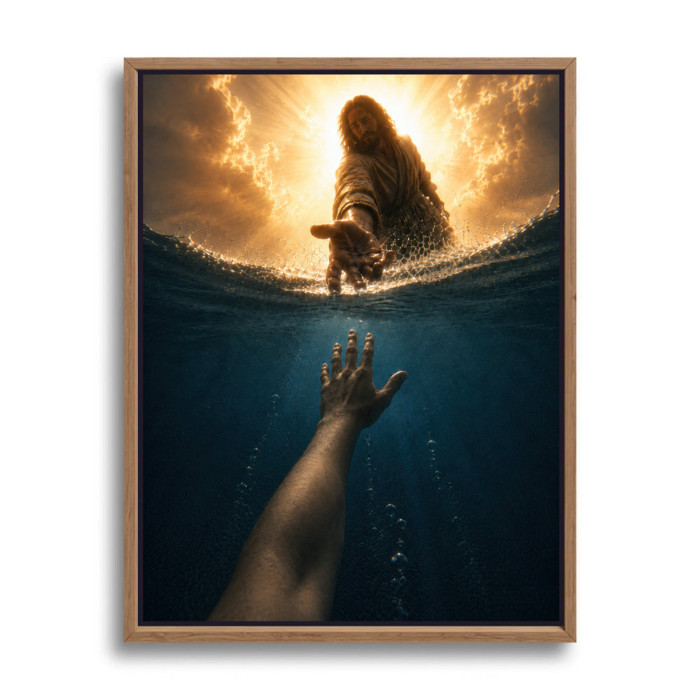 Seine rettende Hand - Leinwadn